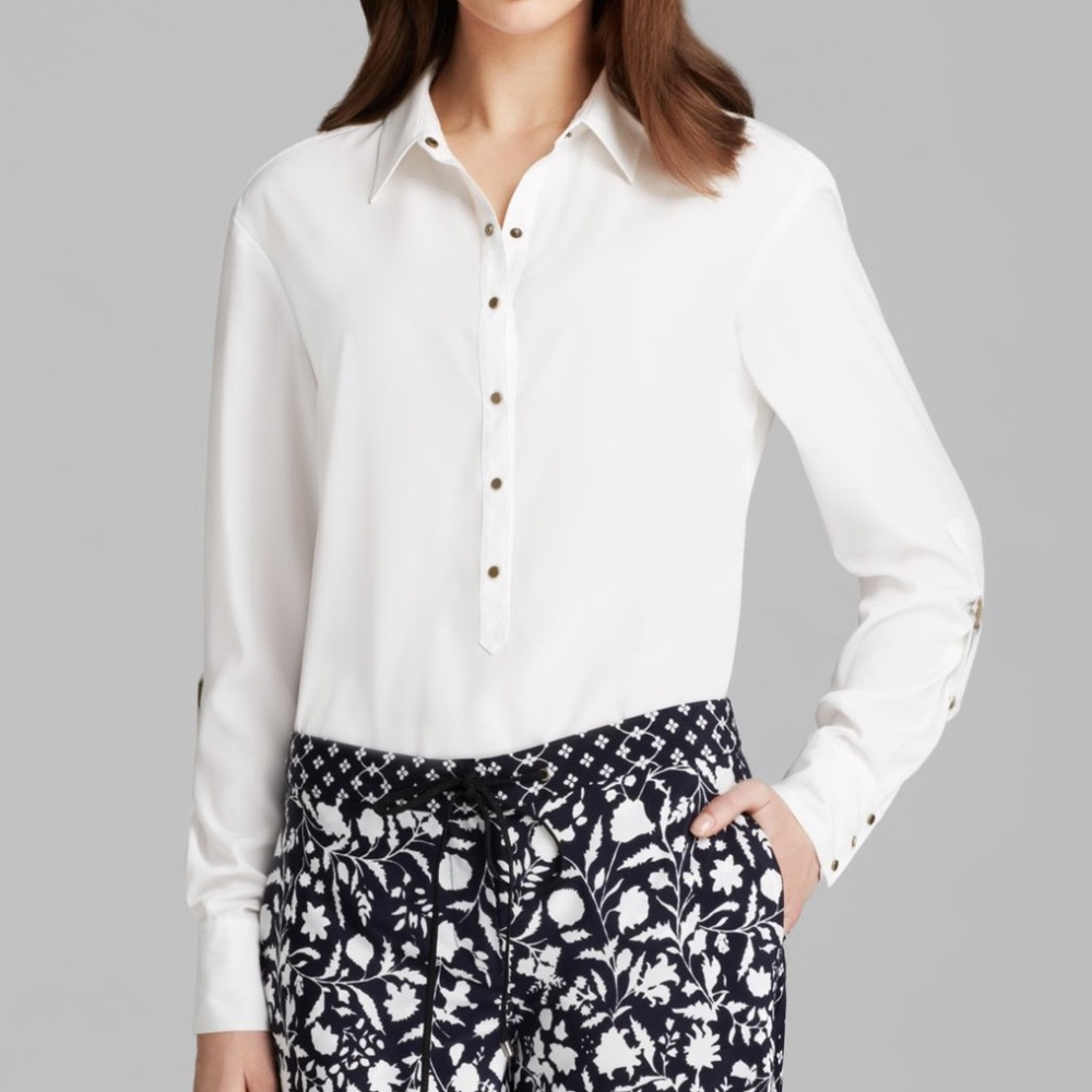 Adrianna Papell Snap Front Shirt Blouse - Picture 8 of 8